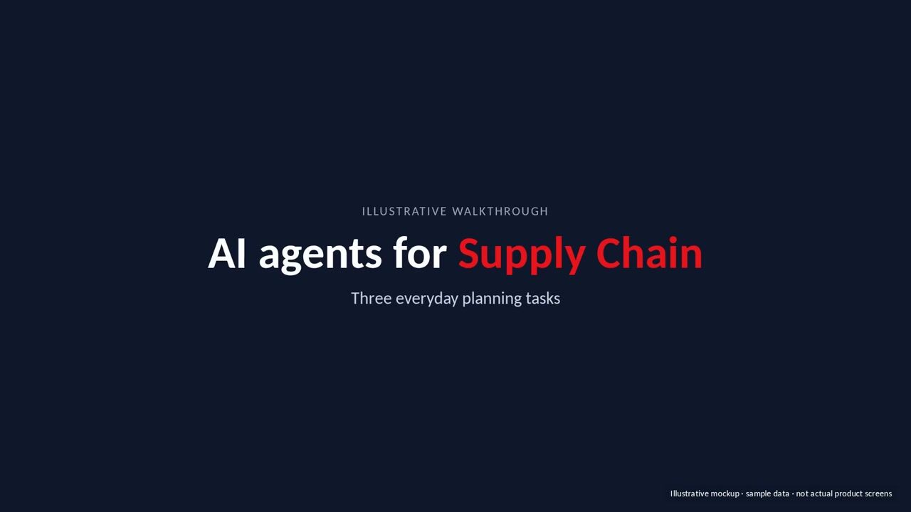 Video thumbnail for AI Agents for Supply Chain: Replenishment, Suppliers and Planning